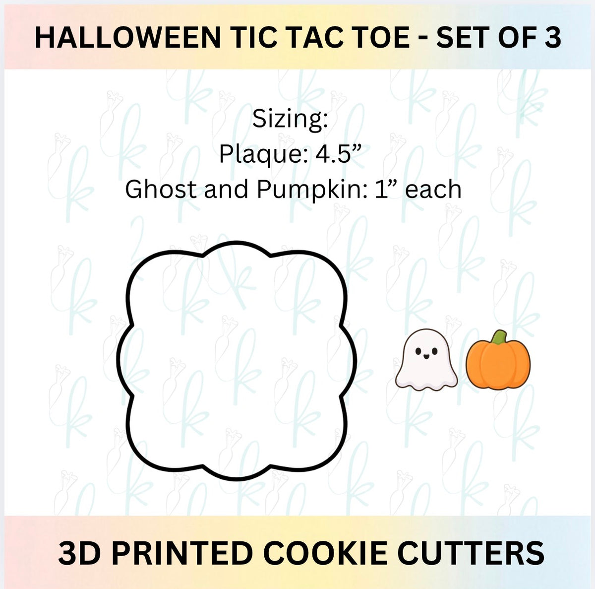 Halloween Tic Tac Toe -  Set of 3D Printed Cookie Cutters