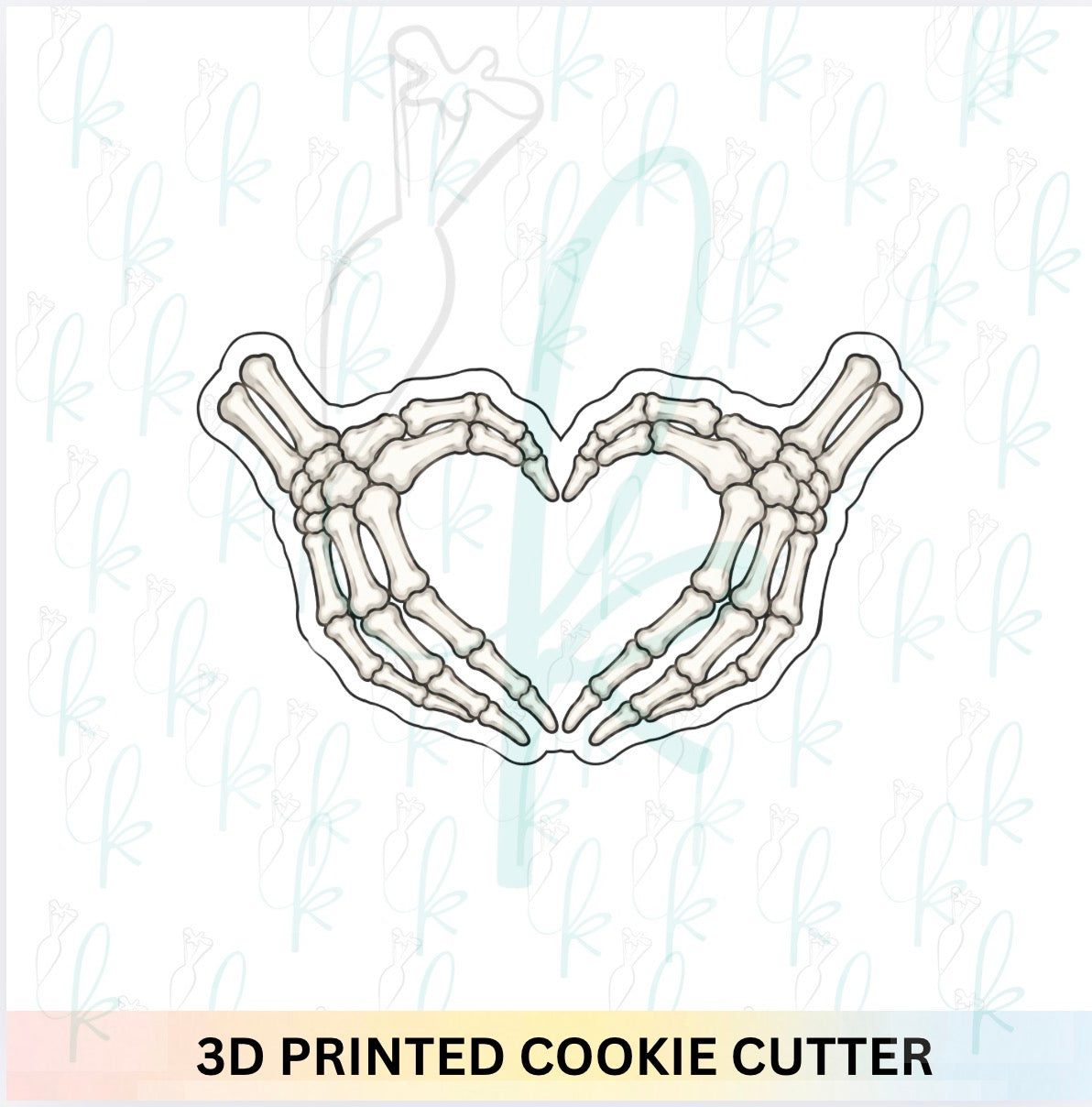 Skeleton Heart Hands 2 Cookie Cutter