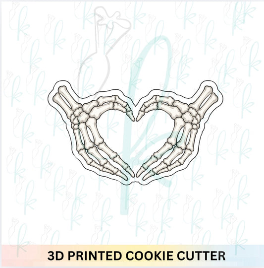 Skeleton Heart Hands 2 Cookie Cutter