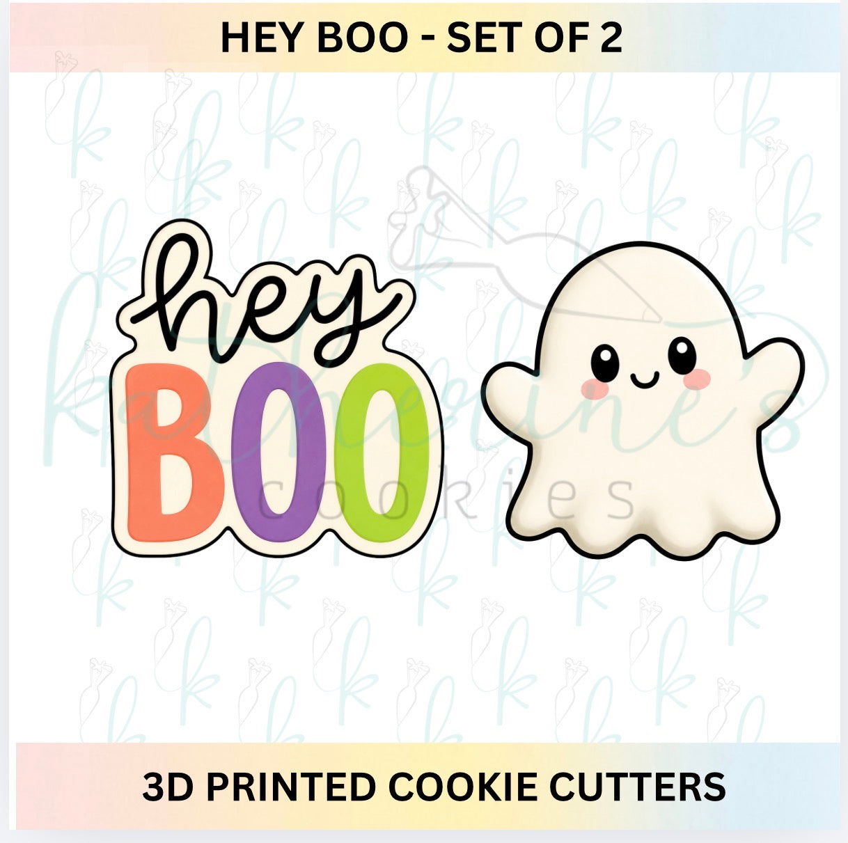 Hey Boo - Set of 2 Halloween 3D Printed Cookie Cutters