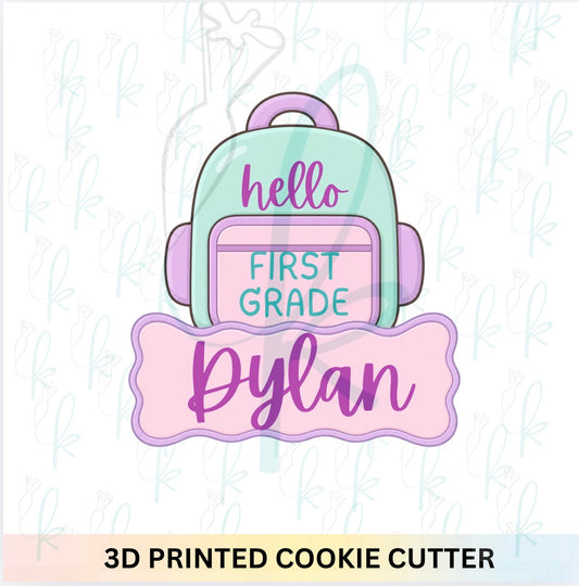 Backpack Wavy Plaque Cookie Cutter