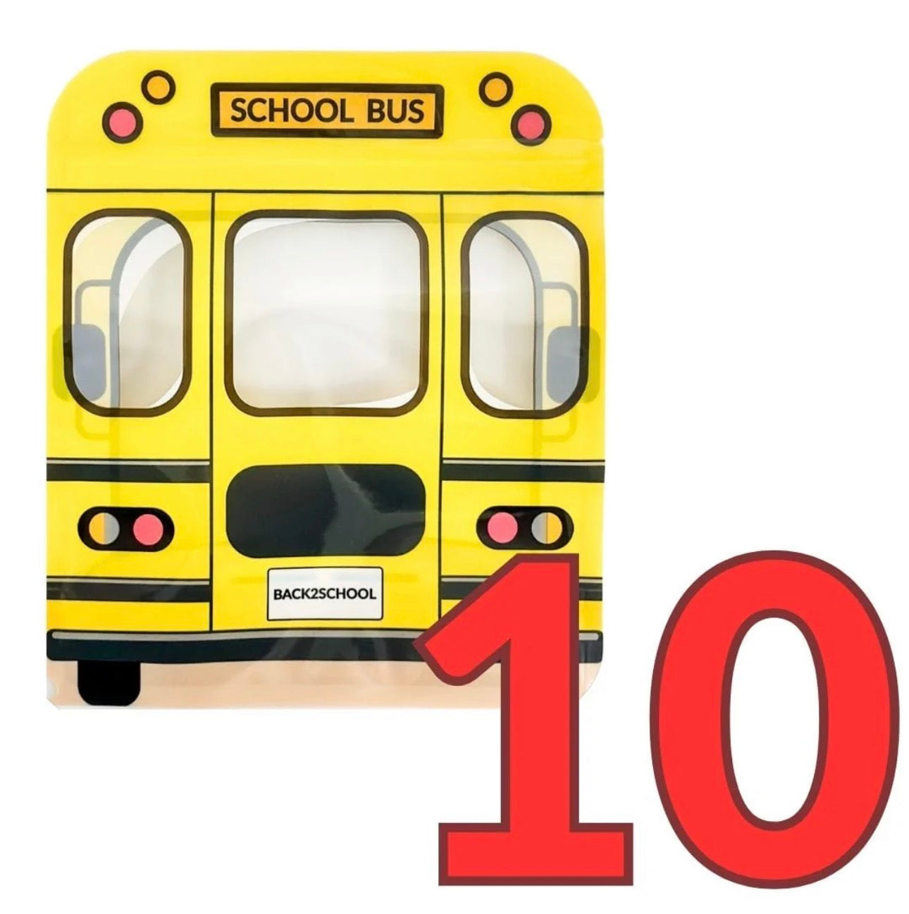 School Bus Cookie Bag | Cookie Countess Back to School Cookie Packaging Bags | Set of 10 Bags