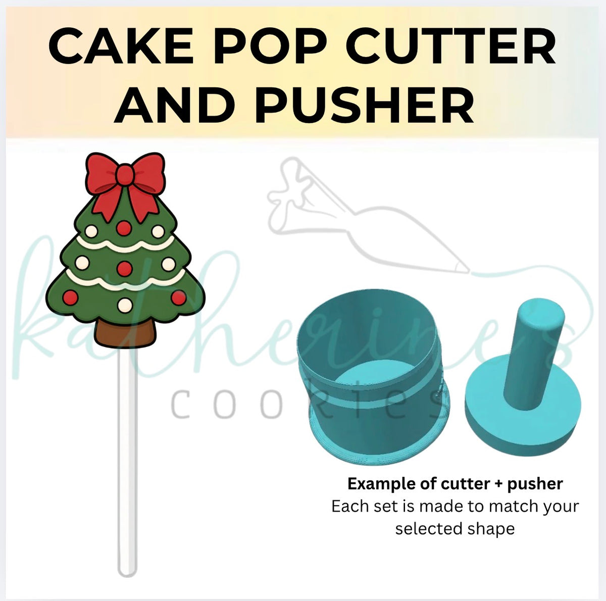 Christmas Tree with Bow - Cake Pop Cutter and Pusher