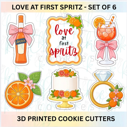 Love at First Spritz Bridal Shower - Set of 6 3D Printed Cookie Cutters