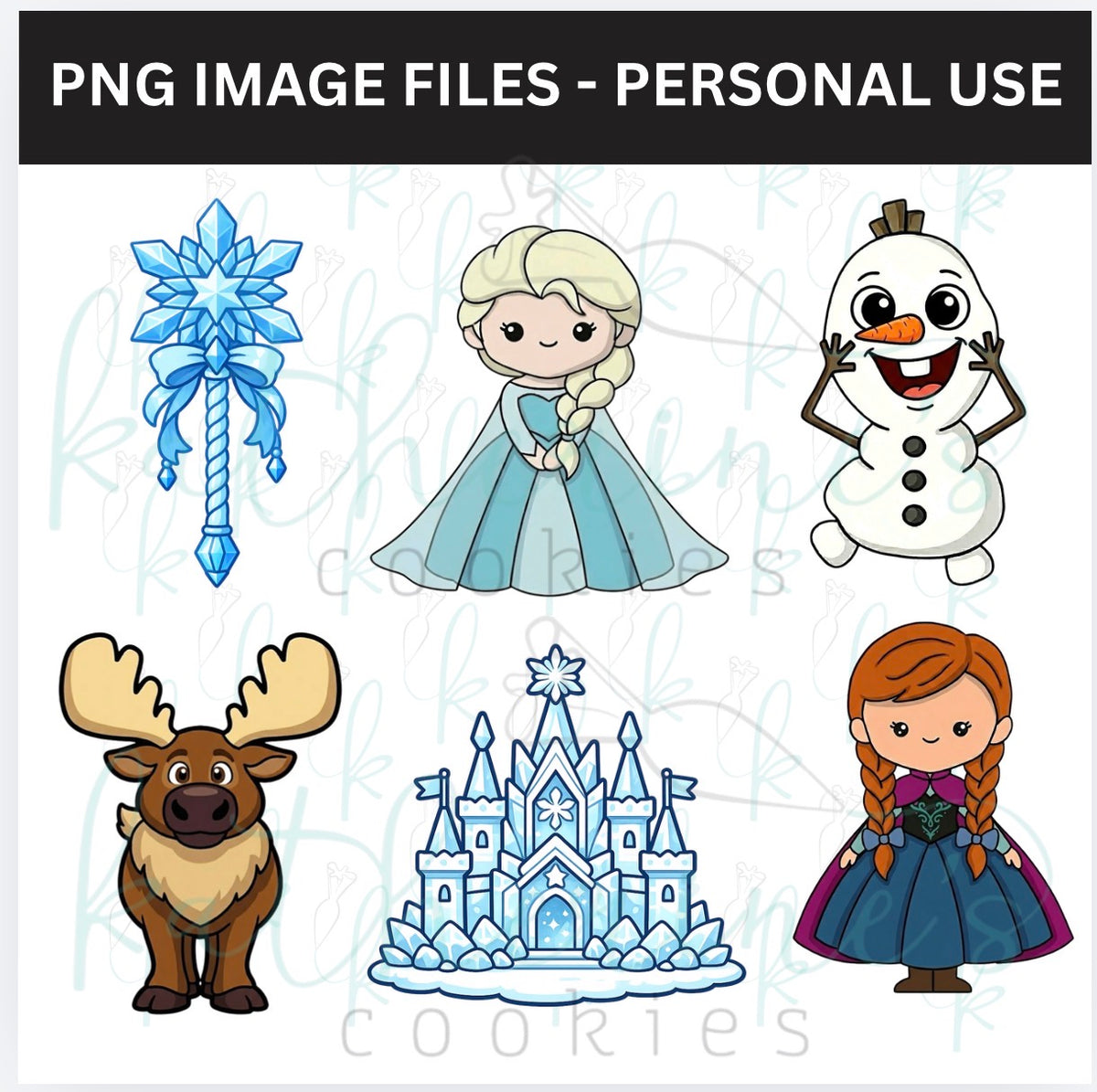 Ice Princess PNG Images - set of 6 images