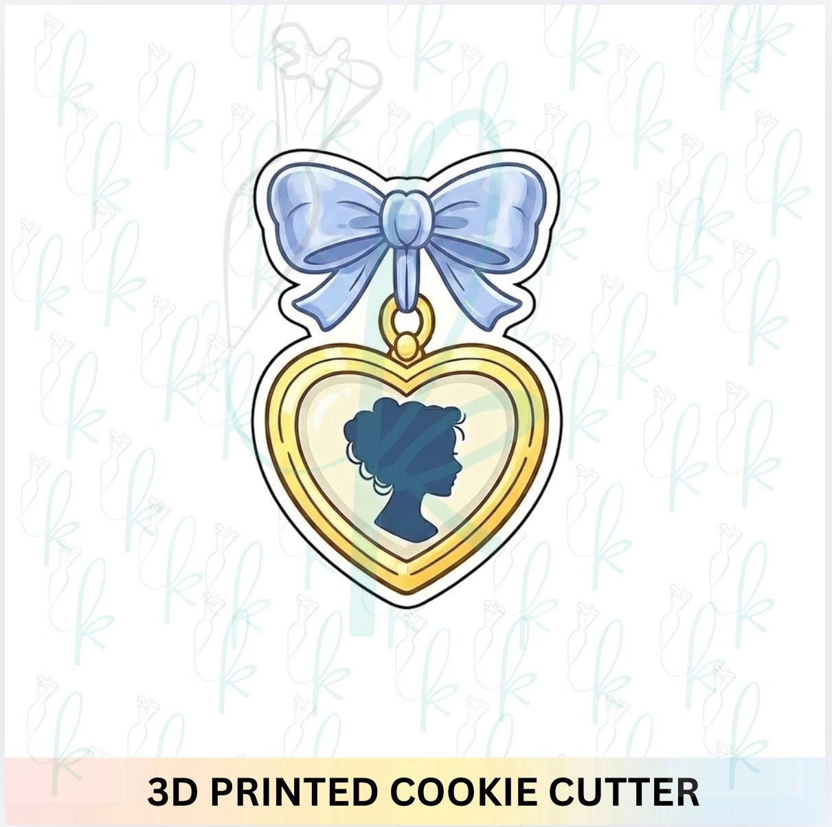 Bow Heart Locket Cookie Cutter