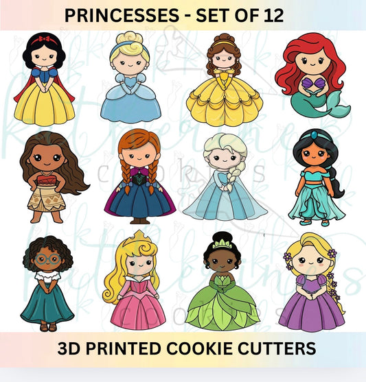 Princesses - Set of 12 Cookie Cutters