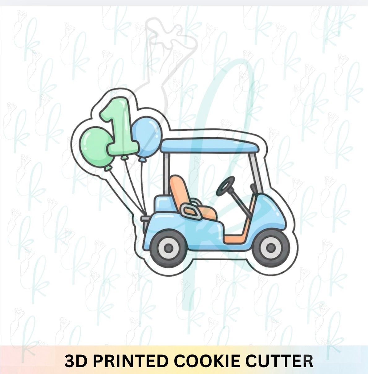 Birthday Golf Cart Cookie Cutter