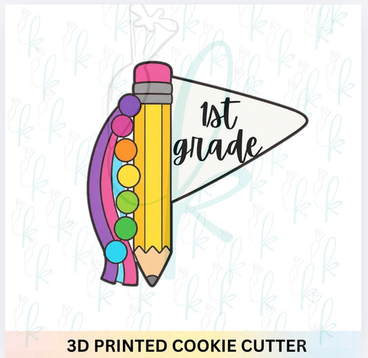 Back to School Pencil with Flag Cookie Cutter