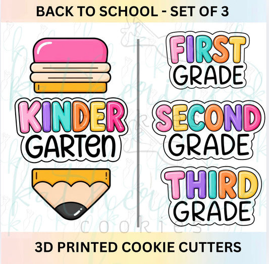 Back to School Set of 3 Cookie Cutters