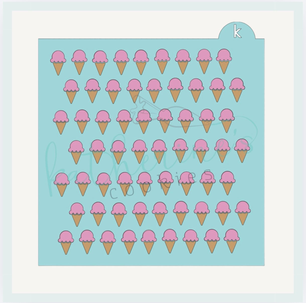 Ice Cream Two Piece Cookie Stencil