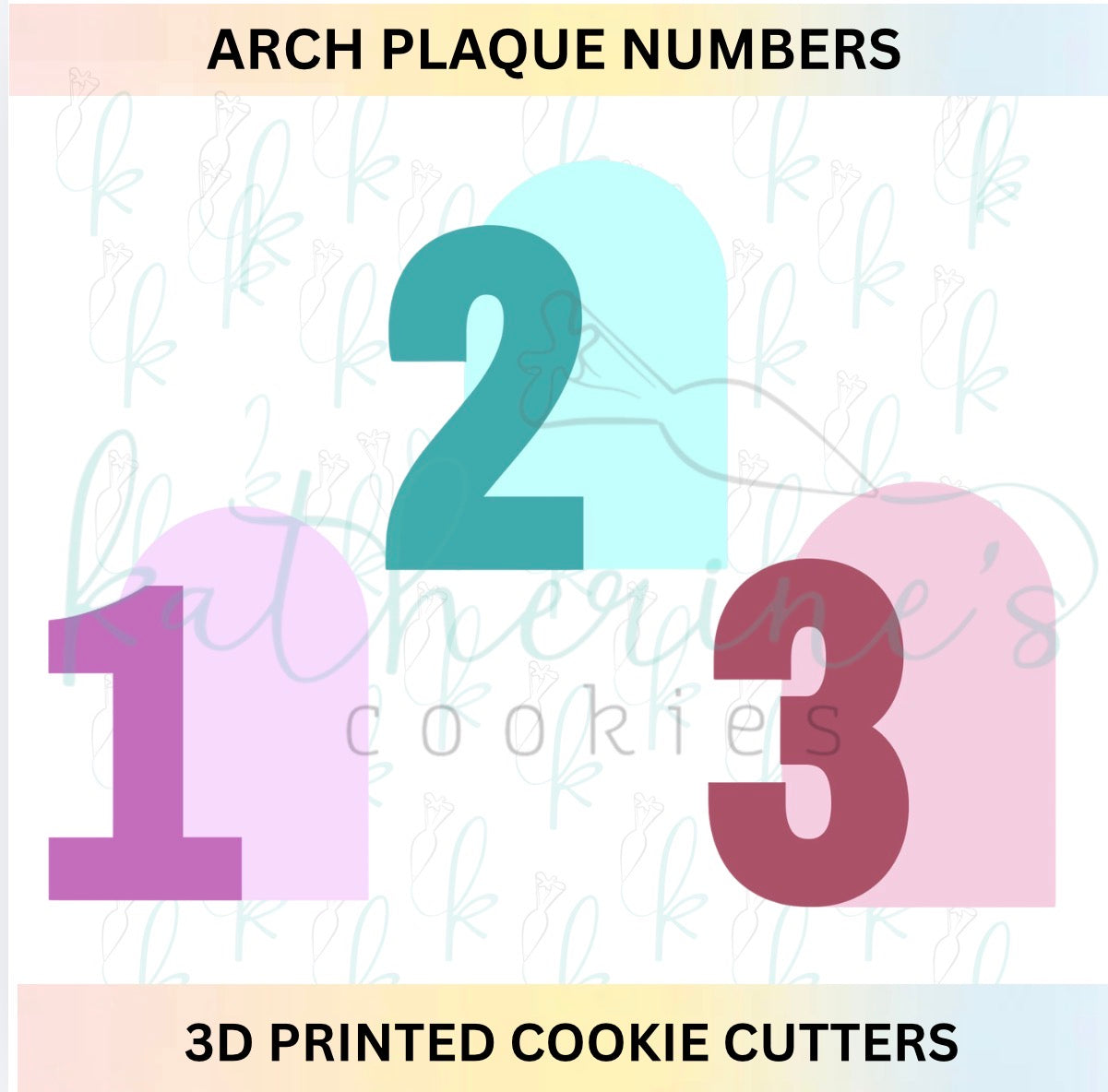 Arch Plaque Number Cookie Cutters
