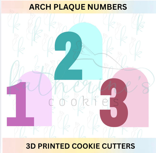 Arch Plaque Number Cookie Cutters