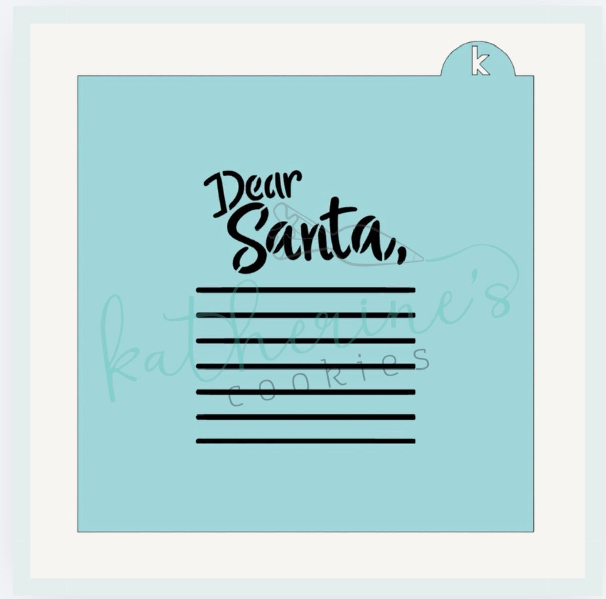 Santa Note Cookie Stencil