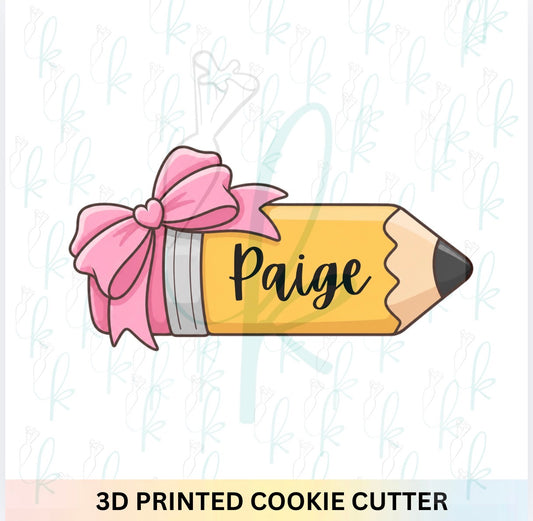 Bow Pencil Plaque Cookie Cutter