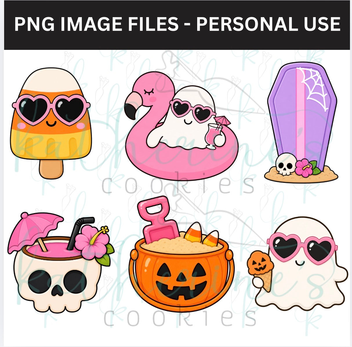 Summerween PNG Images - set of 6 images