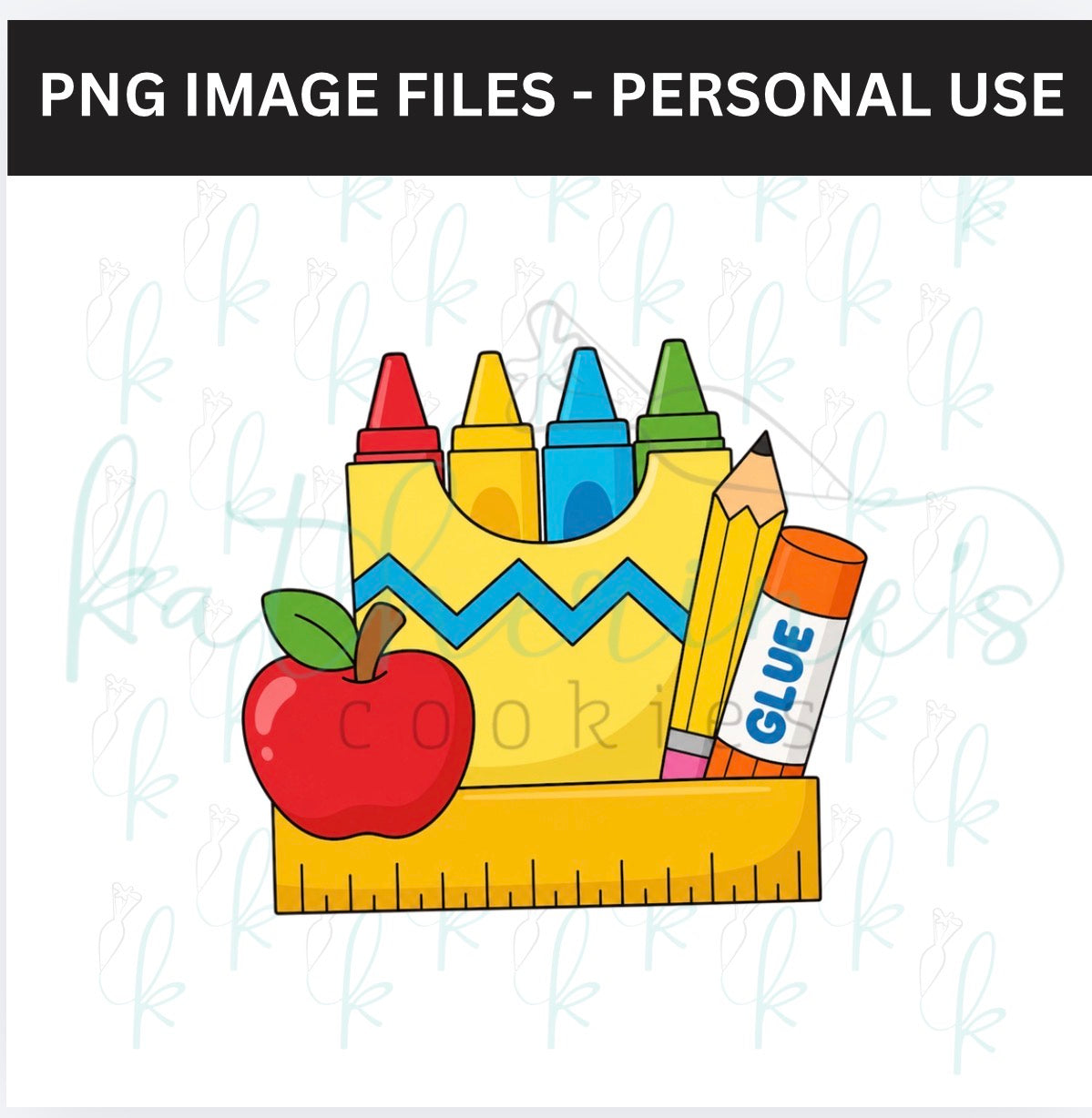 School Supplies Plaque PNG Image