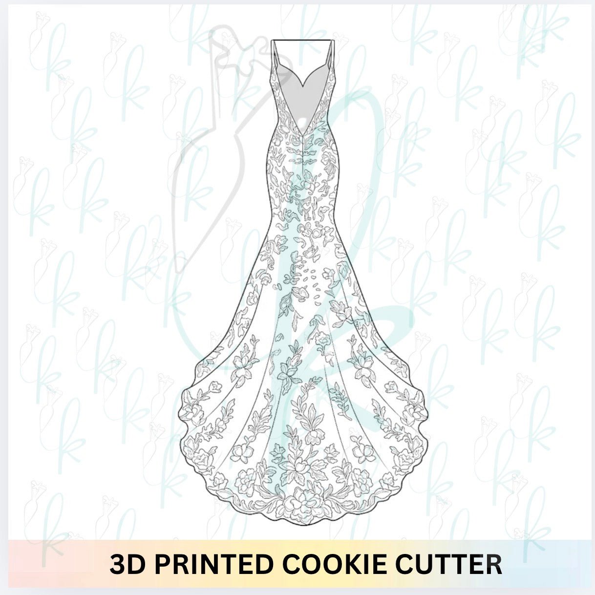 Lace Wedding Gown Cookie Cutter