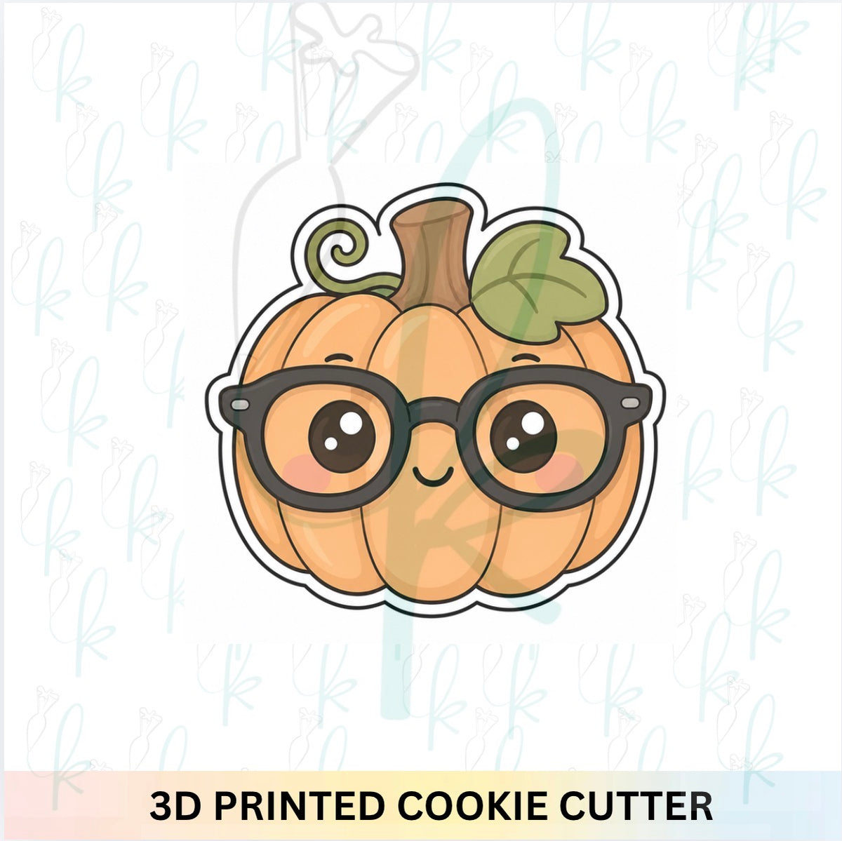 Cute Nerdy Pumpkin Cookie Cutter