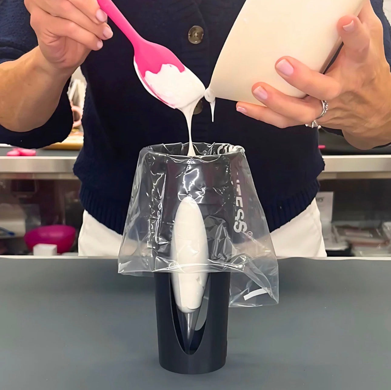 Easy Fill Piping Bag Holder | Cookie Countess Icing Bag Holder | 8”, 10”, 12” Sizes Available