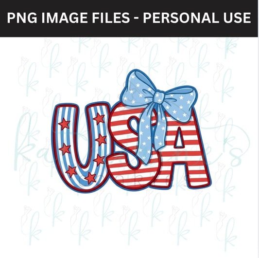 USA with Bow PNG Image