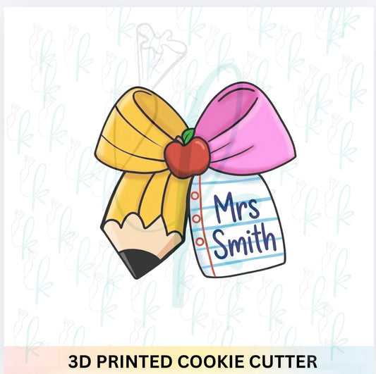 Teacher Bow Cookie Cutter