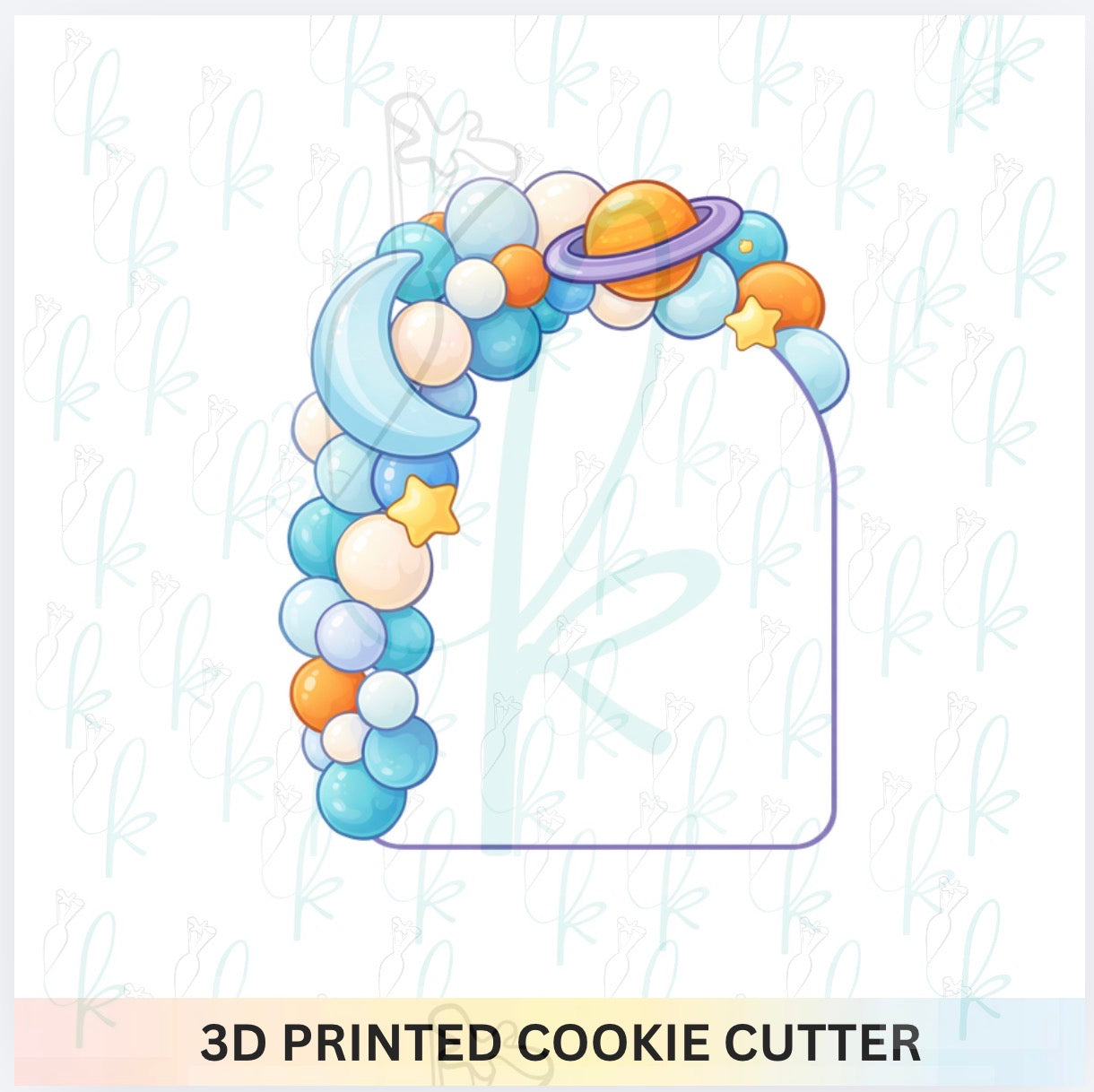 Space Balloon Arch Plaque Cookie Cutter