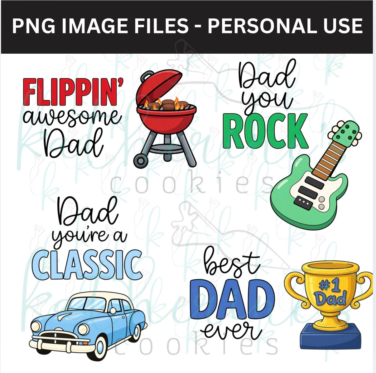 Fathers Day Dad Puns PNG Images - set of 8