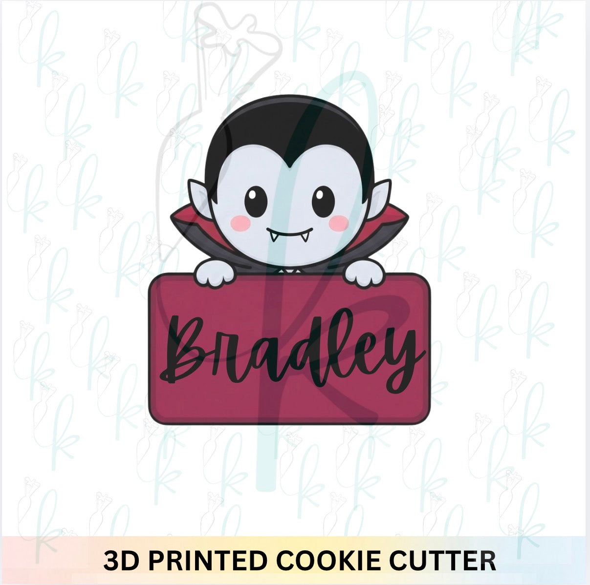 Cute Dracula Plaque Cookie Cutter