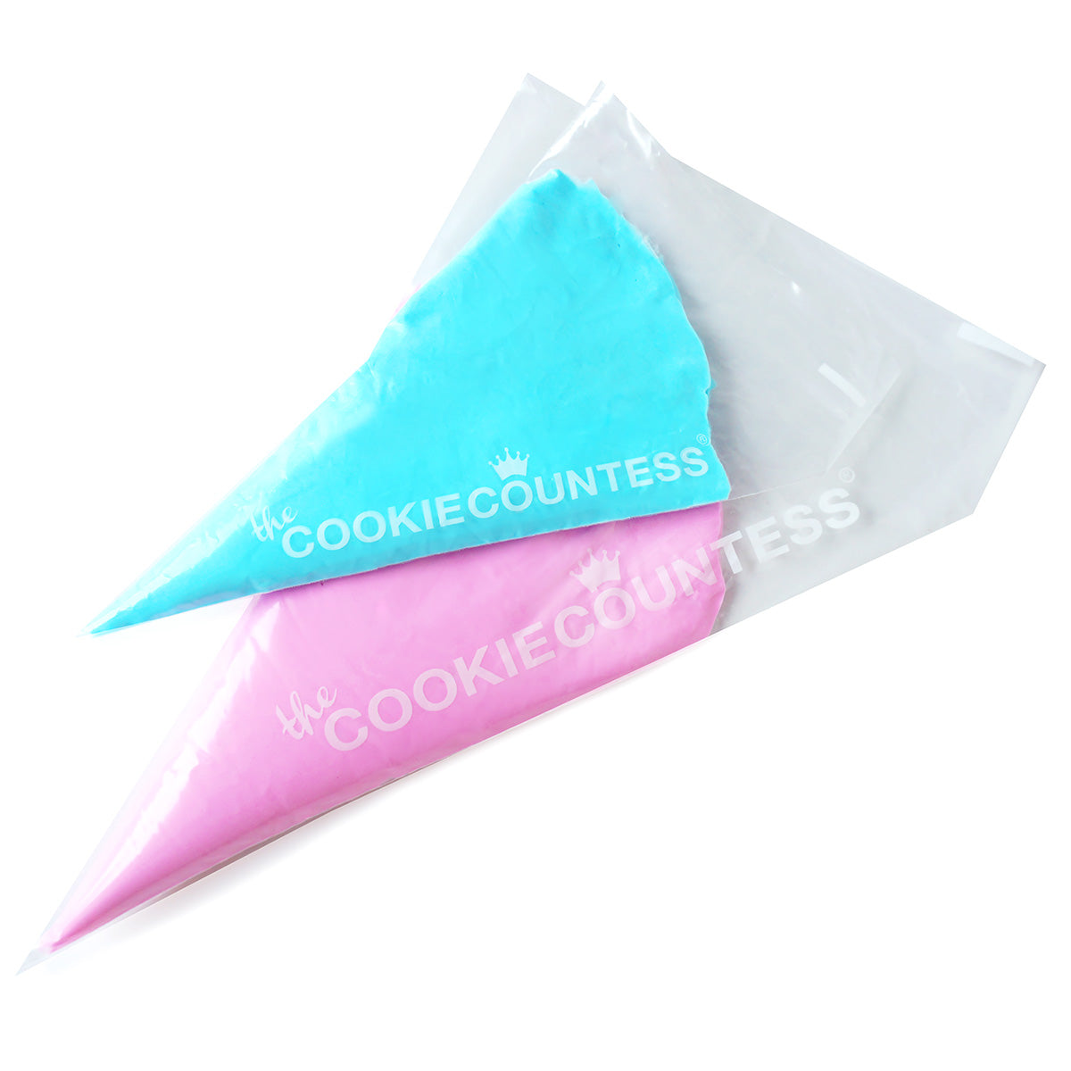 16” Tipless Piping Bags | Cookie Countess Royal Icing Bags | 55 Micron | Large Decorating Bags | 50 Count