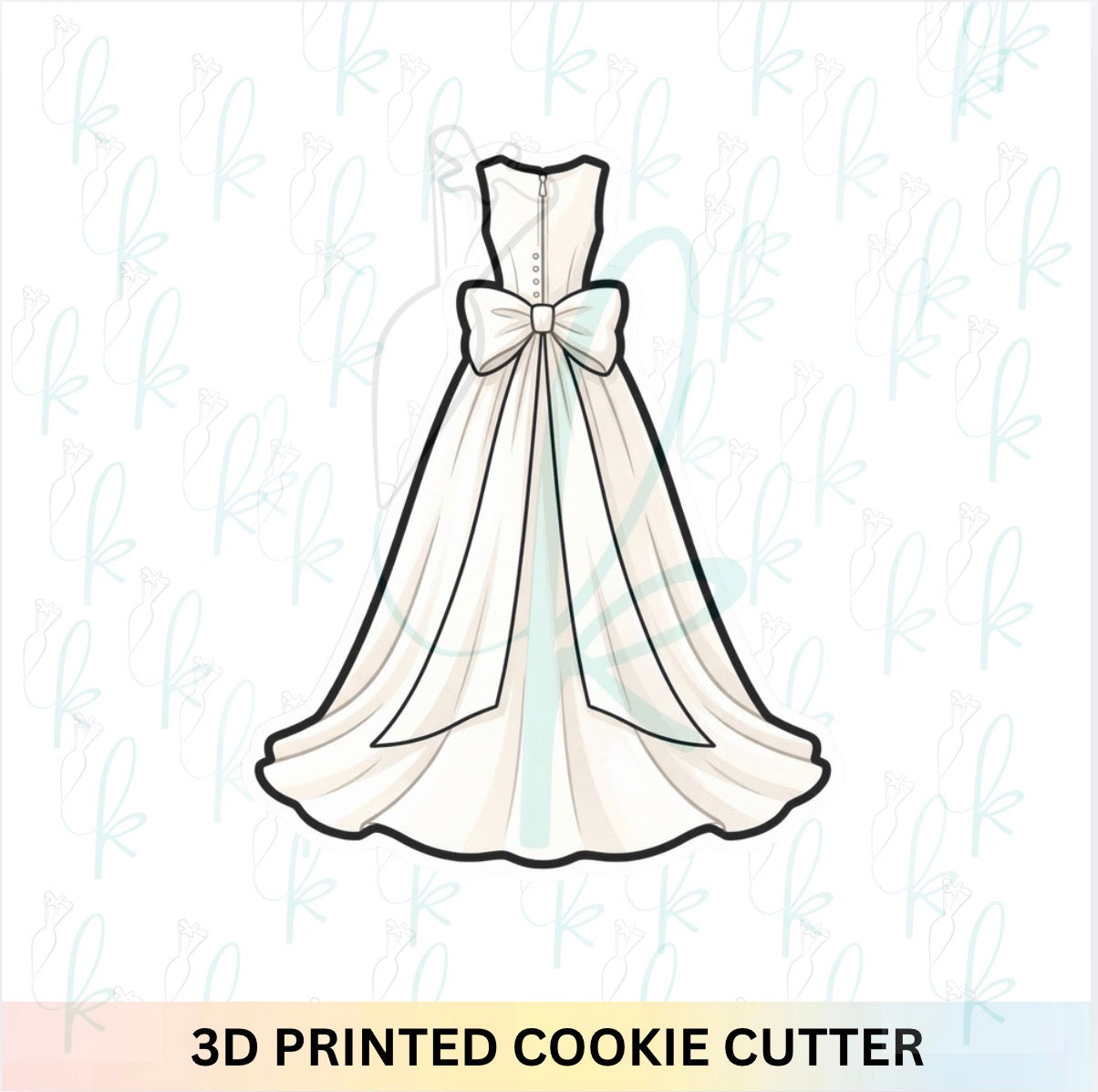 Elegant Bow Wedding Dress Cookie Cutter