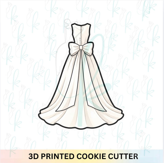 Elegant Bow Wedding Dress Cookie Cutter