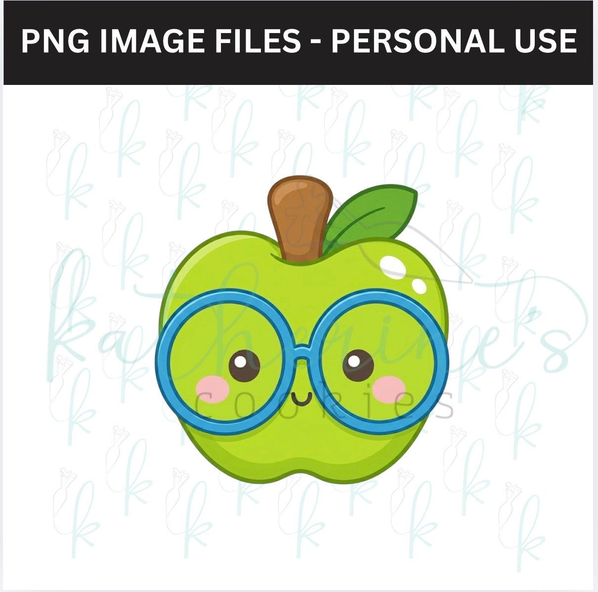 Nerdy Glasses Apple PNG Image