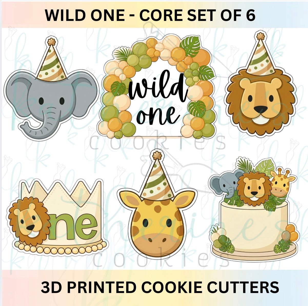Wild One First Birthday - Core and Deluxe Sets - 6 or 10 3D Printed Cookie Cutters