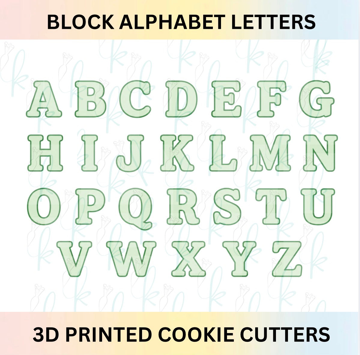 Block Letter Alphabet Cookie Cutters