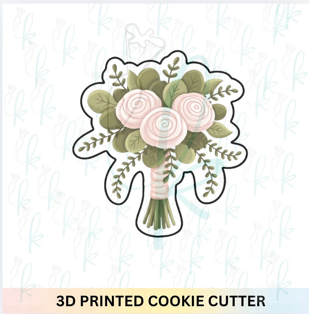 Modern Wedding Bouquet Cookie Cutter