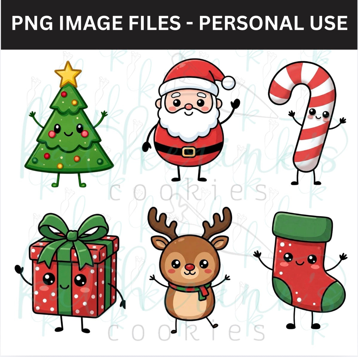 Christmas Characters PNG Images - set of 6 images
