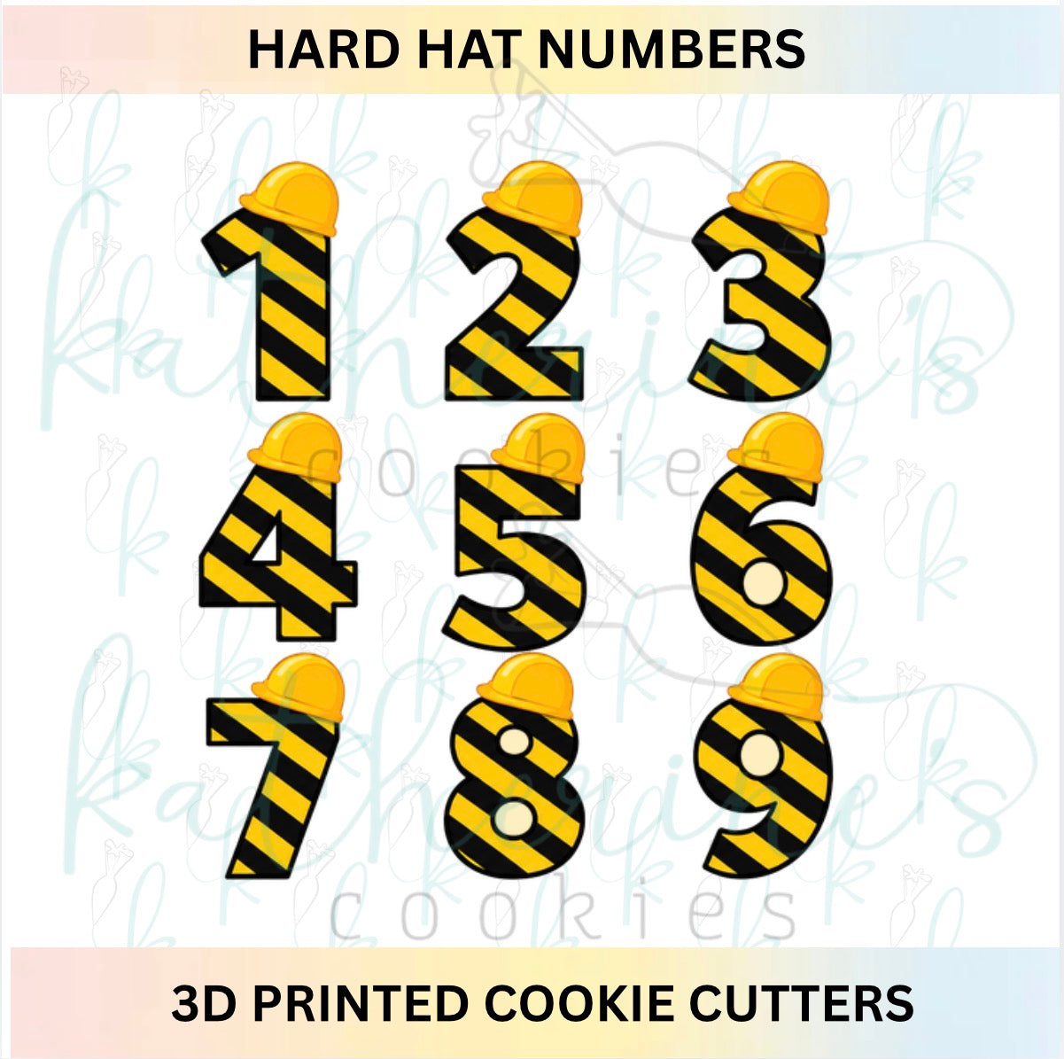 Hard Hat Numbers Cookie Cutters