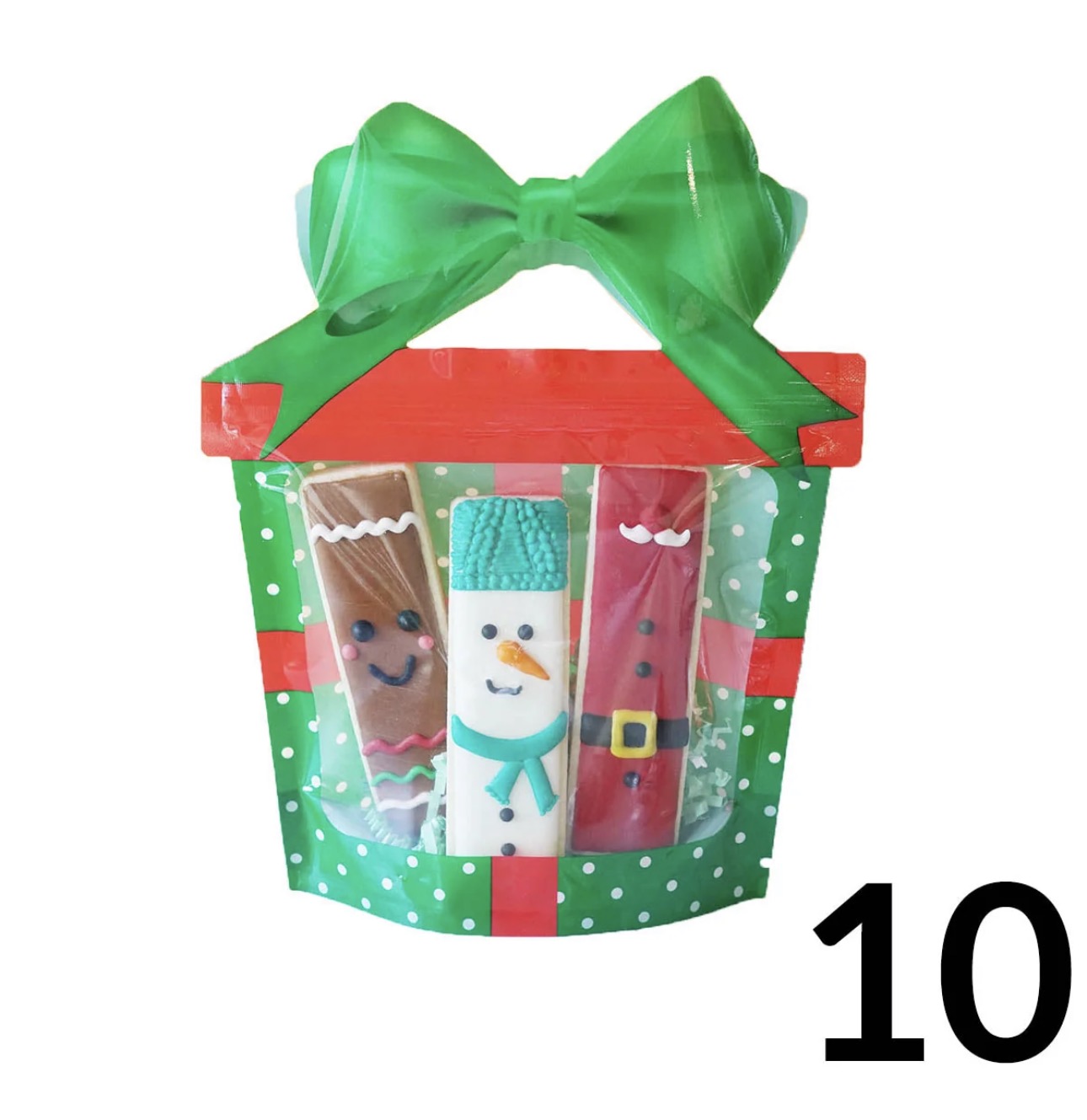 Green Gift Cookie Bag | Cookie Countess Cookie Packaging Bags | Set of 10 Bags