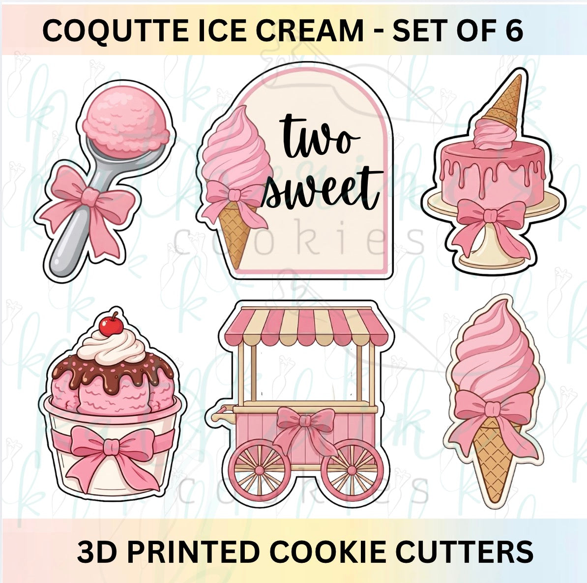 Coquette Ice Cream Set of 6 Cookie Cutters