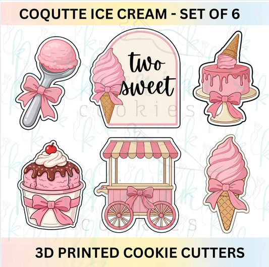 Coquette Ice Cream Set of 6 Cookie Cutters