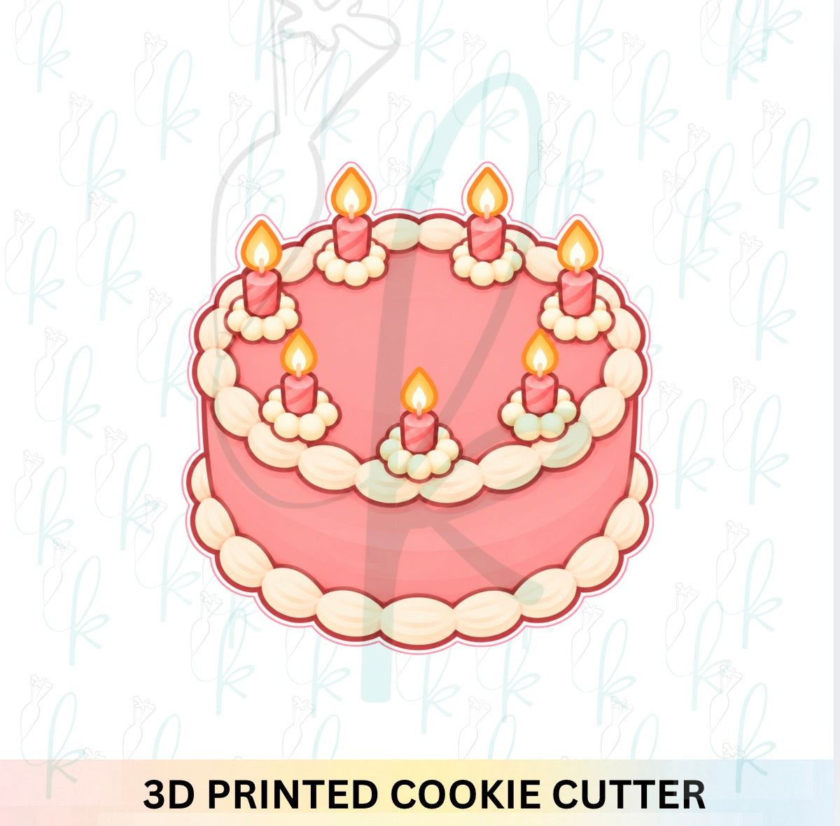 Vintage Round Cake with Candles Cookie Cutter