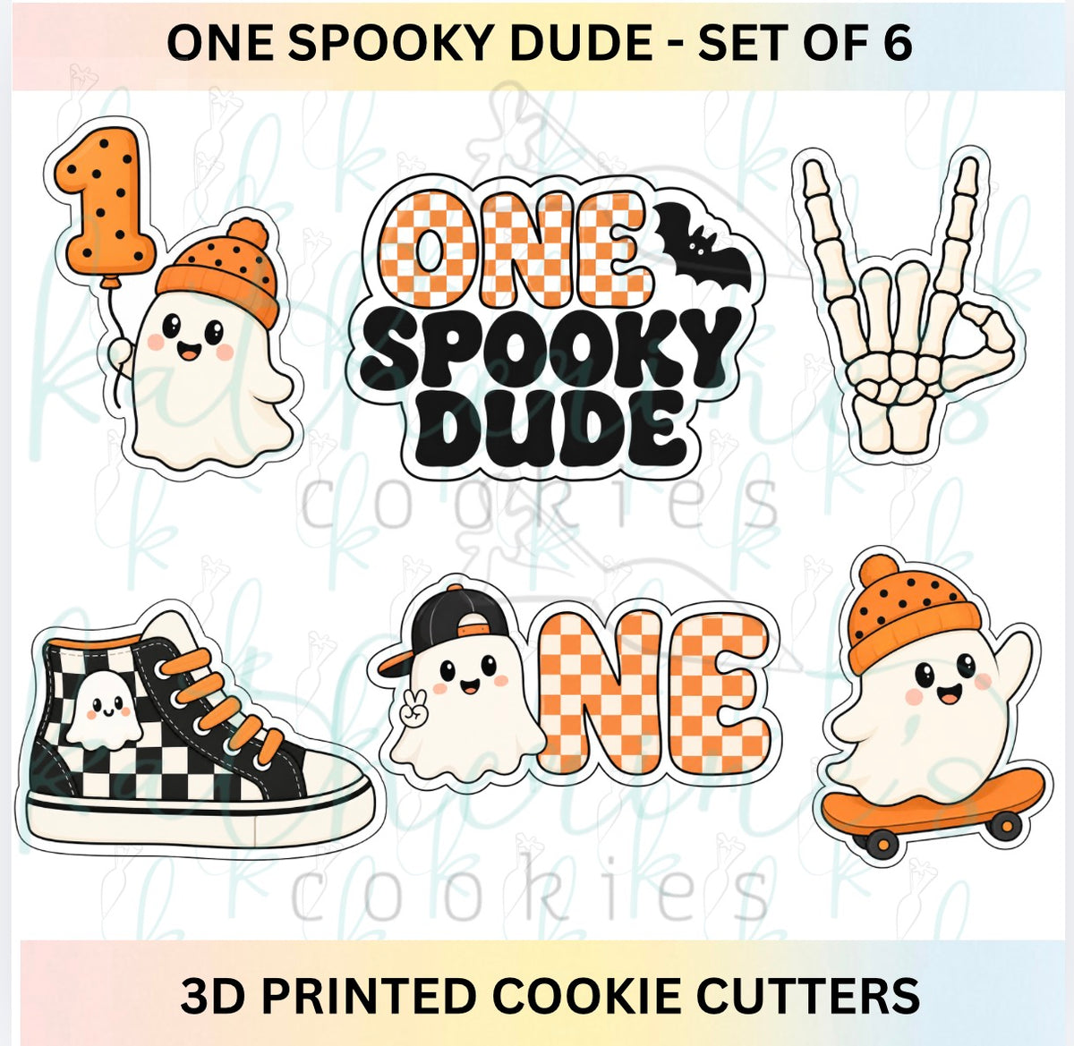 One Spooky Dude - Halloween First Birthday Set of 6 3D Printed Cookie Cutters