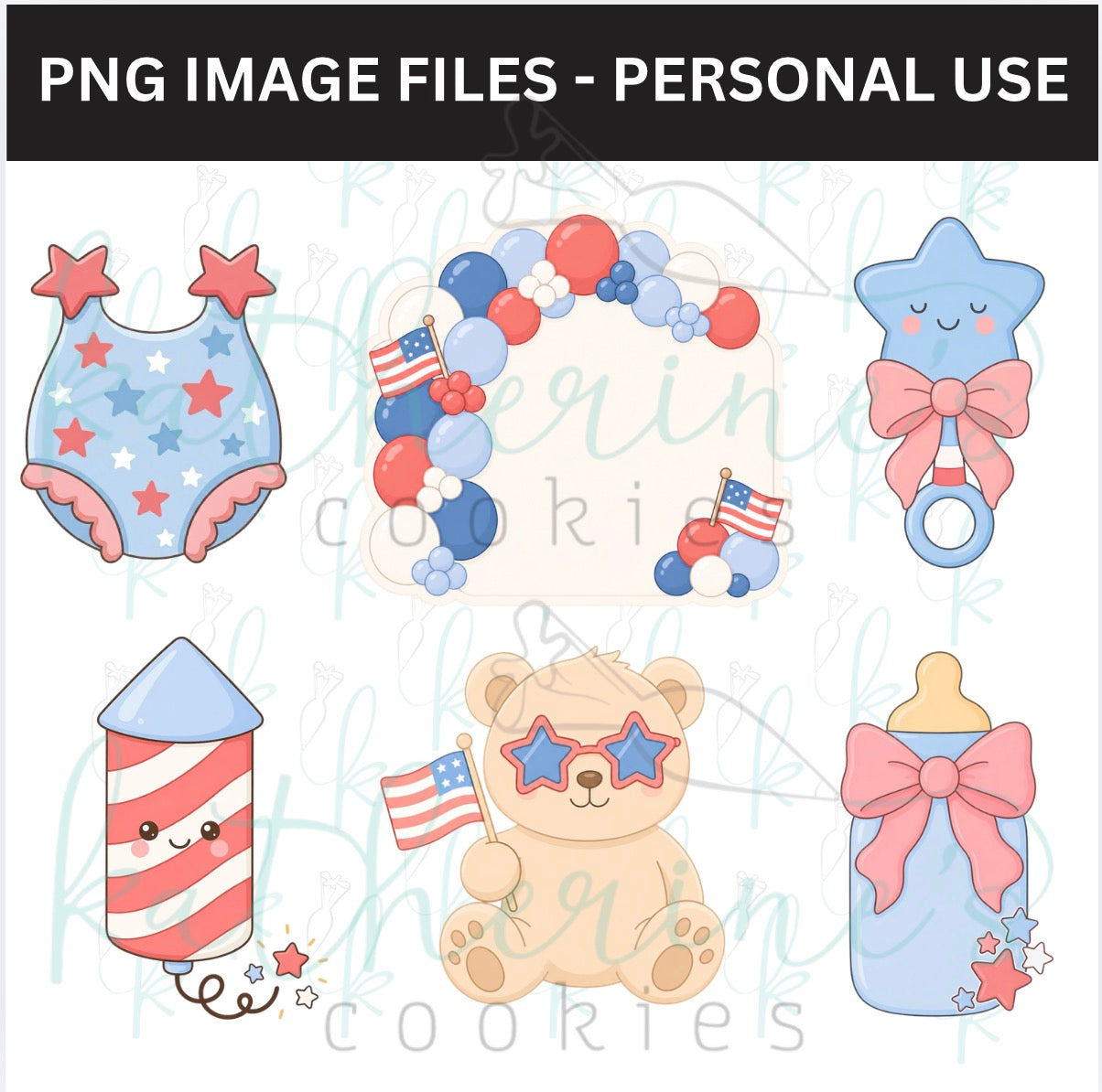 Little Firecracker PNG Images - set of 6 images