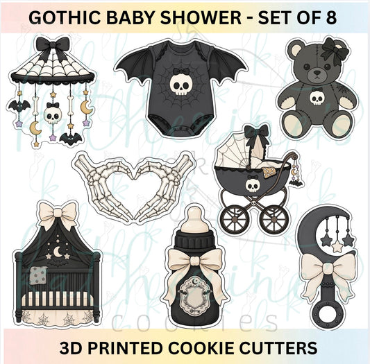 Gothic Baby Shower - Set of 8 Cookie Cutters