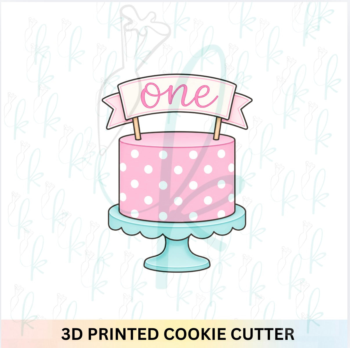 Cake with Banner Cookie Cutter