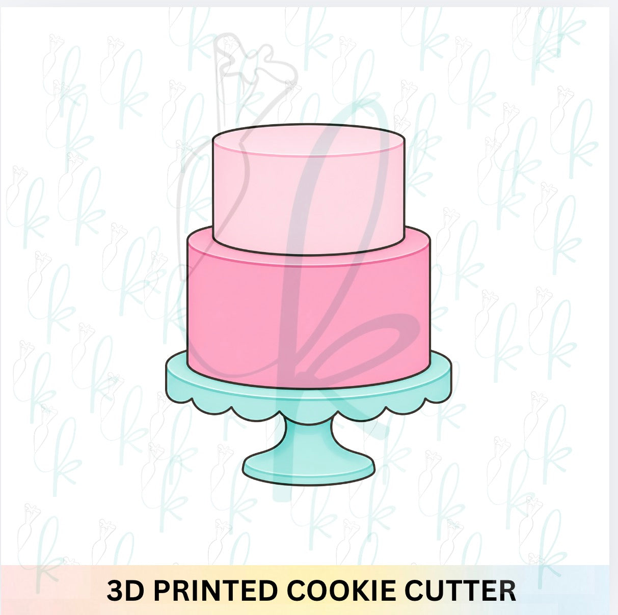 Two Tier Cake on Stand Cookie Cutter