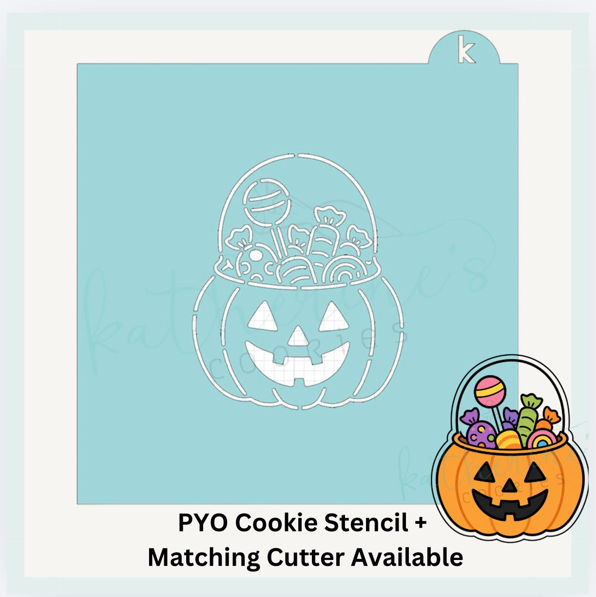 Trick or Treat Pumpkin PYO Cookie Stencil + Optional Matching Cookie Cutter