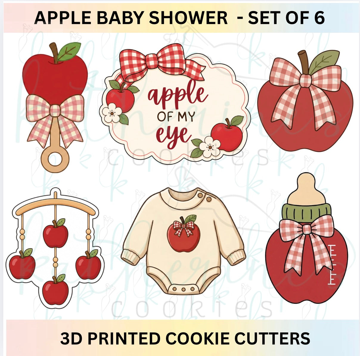 Apple of my Eye Baby Shower Set of 6 Cookie Cutters