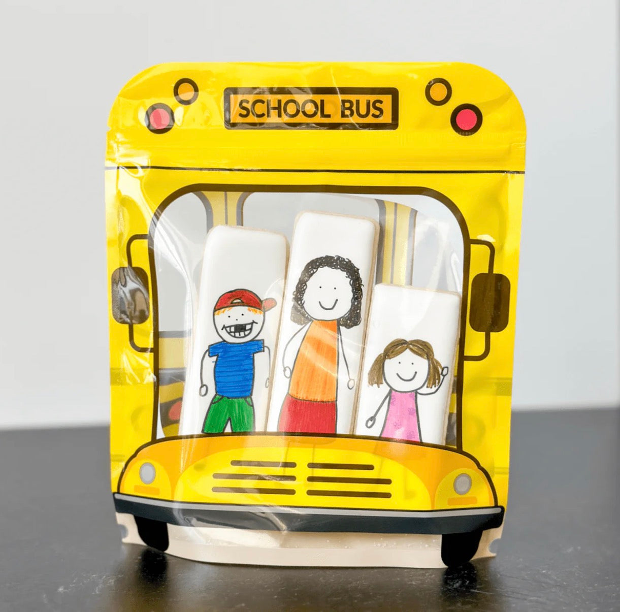 School Bus Cookie Bag | Cookie Countess Back to School Cookie Packaging Bags | Set of 10 Bags